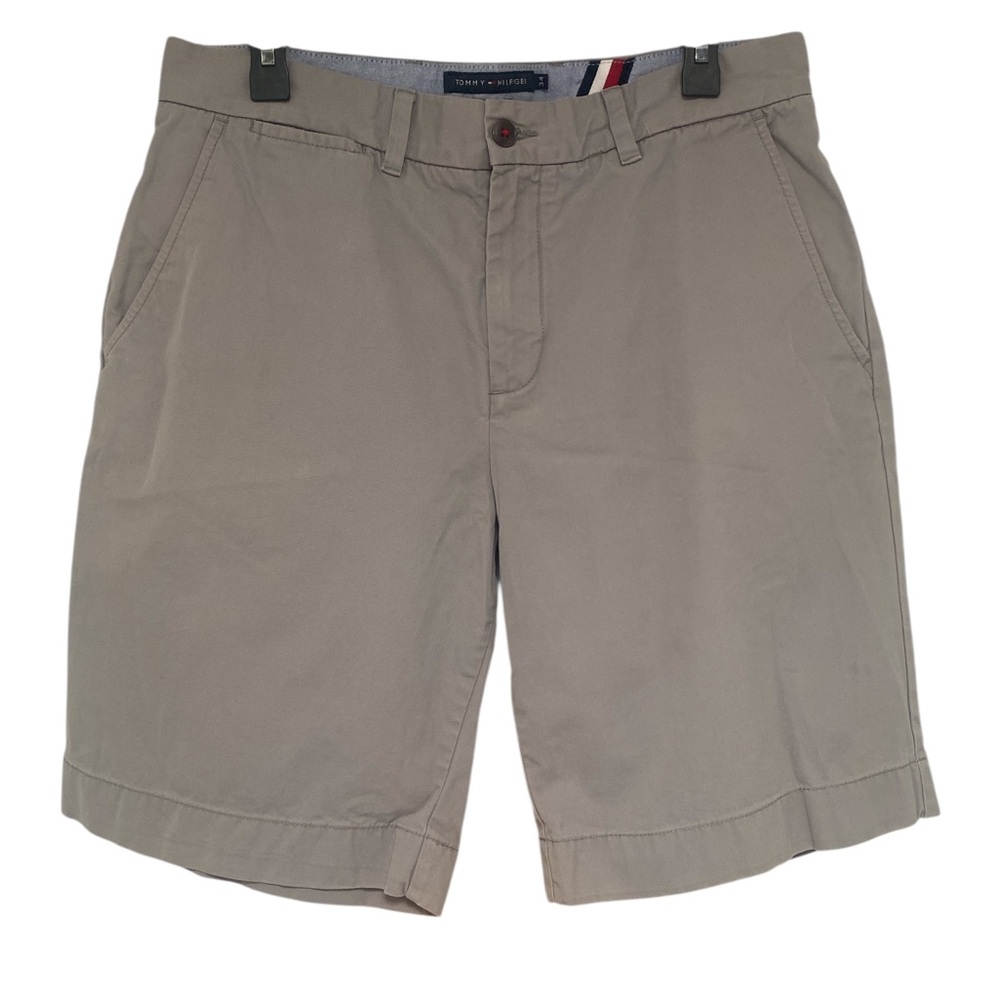 Tommy Hilfiger Men's Khaki Flat Front Shorts GUC 34